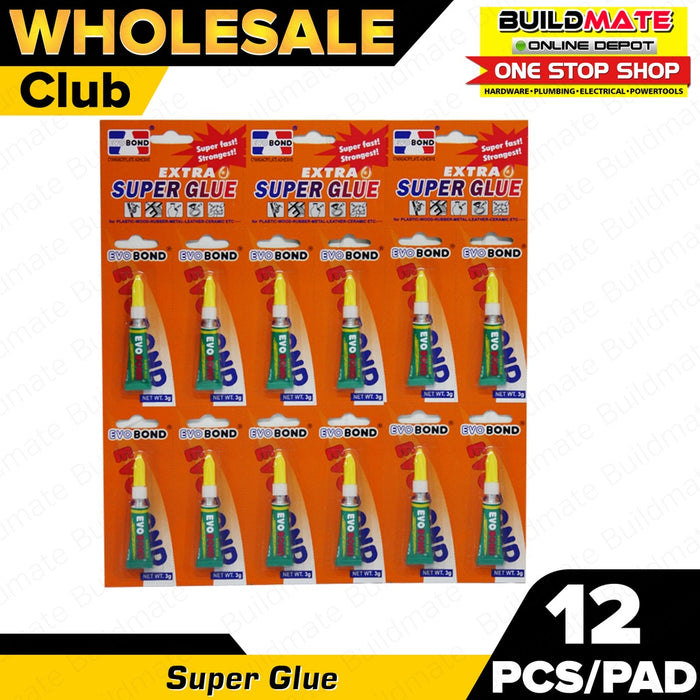 [WHOLESALE]  EVO BOND (12PCS) Super Glue 3g 1PAD Sticks like Mighty Bond •BUILDMATE•