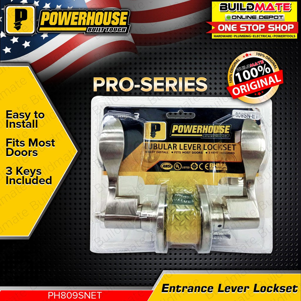 BUILDMATE Powerhouse PRO SERIES Curved Tubular Bathroom Lever Lockset ...