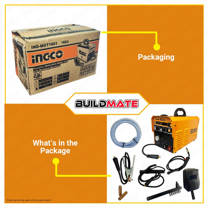 INGCO Inverter Lift Welding Machine 160A MAG/MIG/MMA/TIG MGT1601+ FREE T HANDLE & BITS IPT