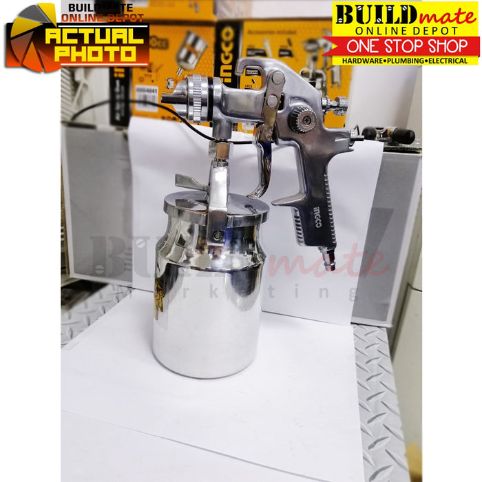 INGCO HVLP Suction Type Spray Gun ASG2101 1000CC +FREE PUTTY TROWEL •BUILDMATE• IHT