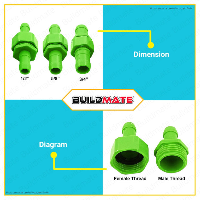 MECO PVC Garden Hose Coupling Adapter Set #108 1/2" 5/8" 3/4" SOLD PER PIECE •BUILDMATE•