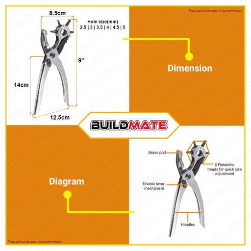 Hoteche Revolving Punch Plier Pliers 9 inches HTC-120102 100% ORIGINAL / AUTHENTIC •BUILDMATE•