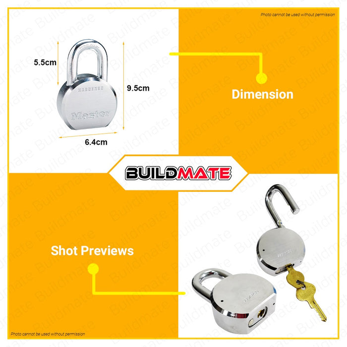 MASTER Solid Steel Padlock Pad Lock 2-1/2'' Hardened Steel Boron Alloy Body with 2 Keys #6230