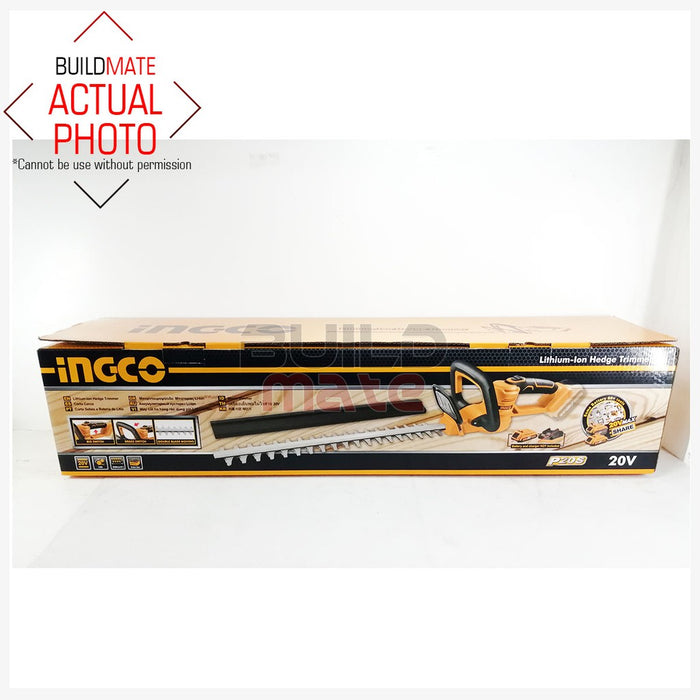 INGCO Lithium-Ion Cordless Hedge Trimmer 20V CHTLI2001 POWERSHARE + FREE TAPEMEASURE & GLOVES IPT