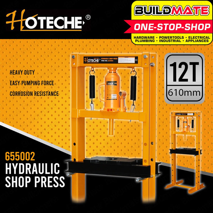 HOTECHE Hydraulic Shop Press 12T 610mm HTC-655002 •BUILDMATE•