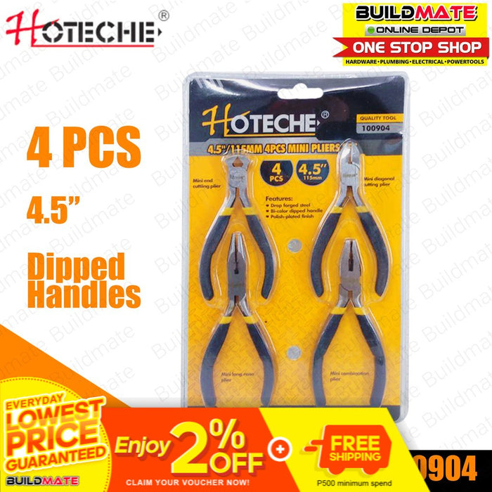 HOTECHE 4PCS/SET Mini Pliers Set 4.5 x 115mm 100904 •BUILDMATE•