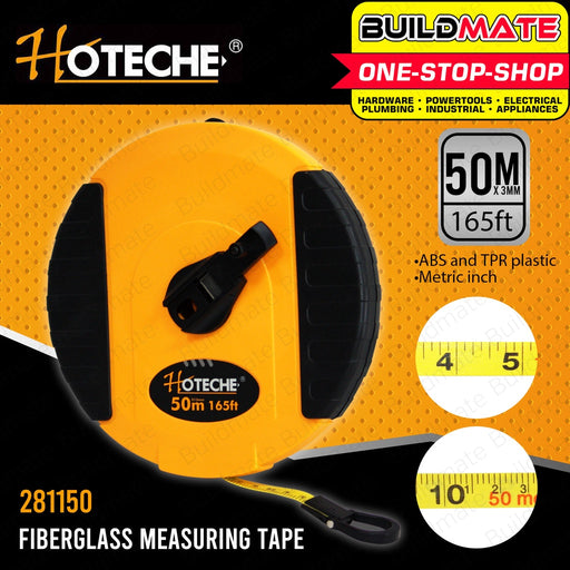 Hoteche Fiberglass Measuring Tape Measure 50m HTC-281150 100% ORIGINAL / AUTHENTIC •BUILDMATE•