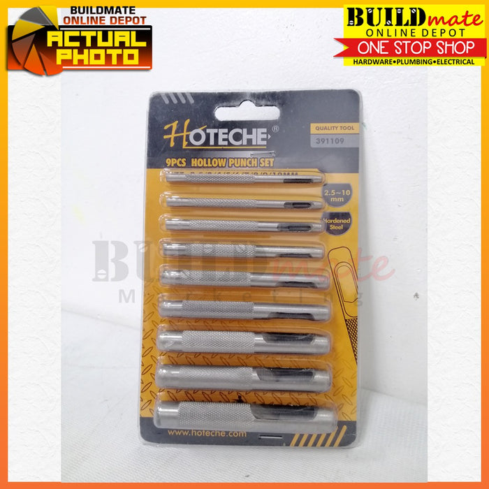 Hoteche 9PCS/SET Hollow Punch 2.5-10mm 391109 •BUILDMATE•