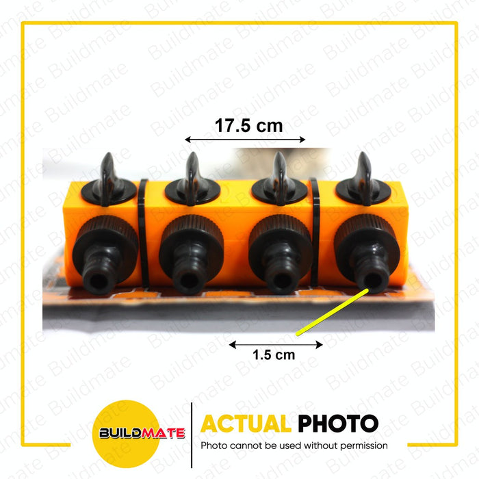 INGCO 4-Way Plastic Garden Hose Connector with Shut-off and Swivel Nut 1"-3/4" Reducer HHC1402 •BUILDMATE• IHT