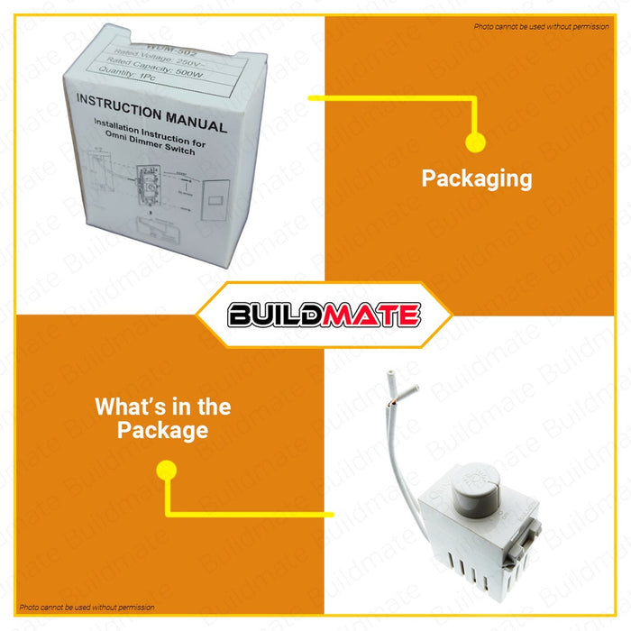 OMNI Dimmer Switch 500W WDM-502 •BUILDMATE•