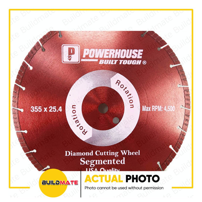 POWERHOUSE Diamond Cutting Wheel Dry Type For Concrete/Masonry 14" DD355 •BUILDMATE• PTAA