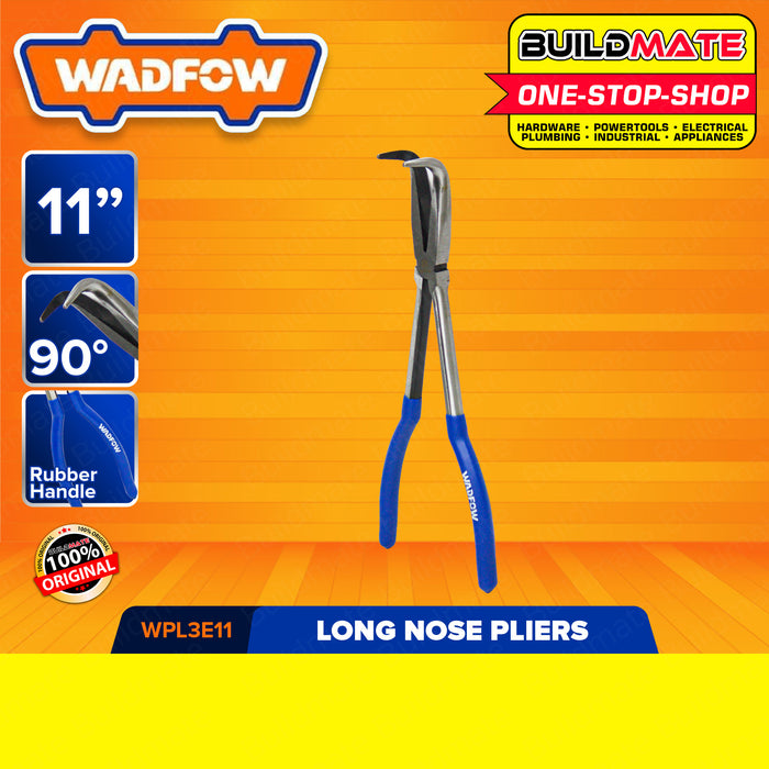 WADFOW Long Nose Pliers 11" Inch 45 Degree | 90 Degree [SOLD PE PIECE] Extra Long Nose Pliers Bent Tip Long Nose Pliers Bent Pliers WPL2E11 | WPL3E11 •BUILDMATE• WHT