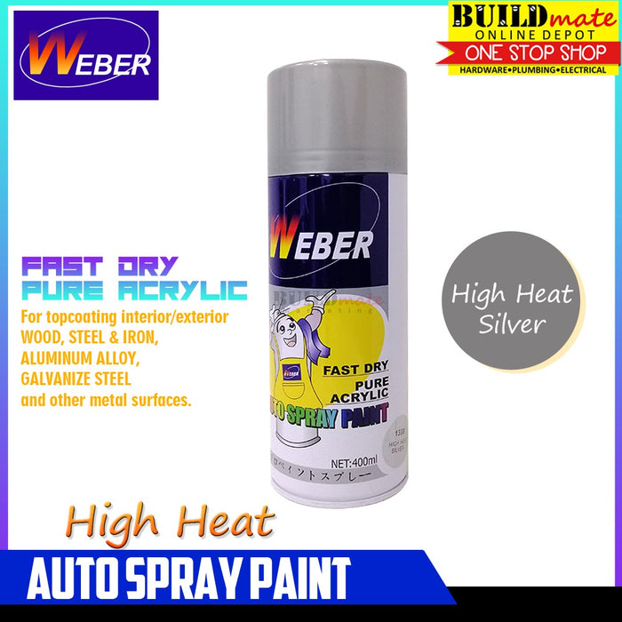 WEBER Auto Spray Paint 400ml HIGH HEAT PURE ACRYLIC