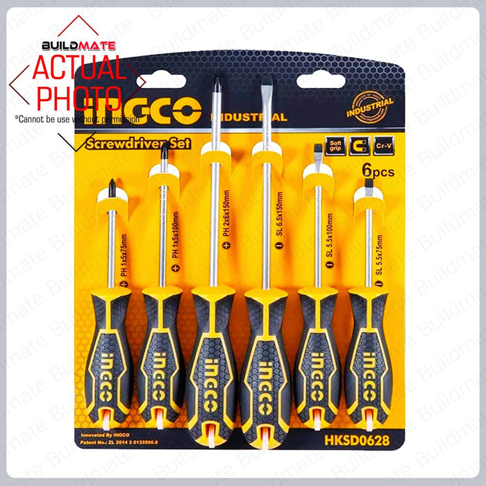 INGCO Screwdriver 6PCS/SET HKSD0628  •BUILDMATE• IHT