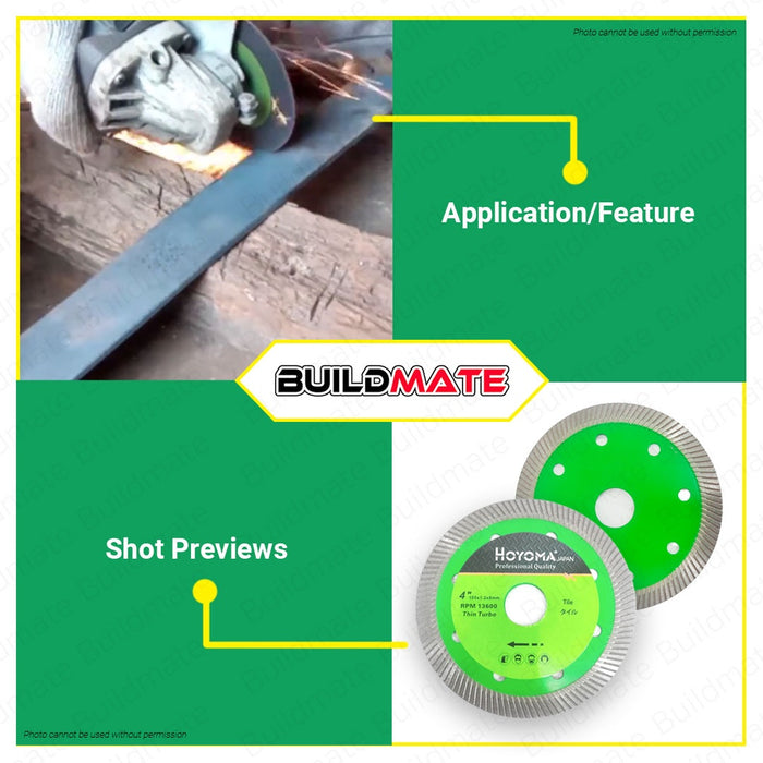 Diamond Cutting Disc Wheel  4" PROMAN GERMANY / HOYOMA JAPAN •BUILDMATE•