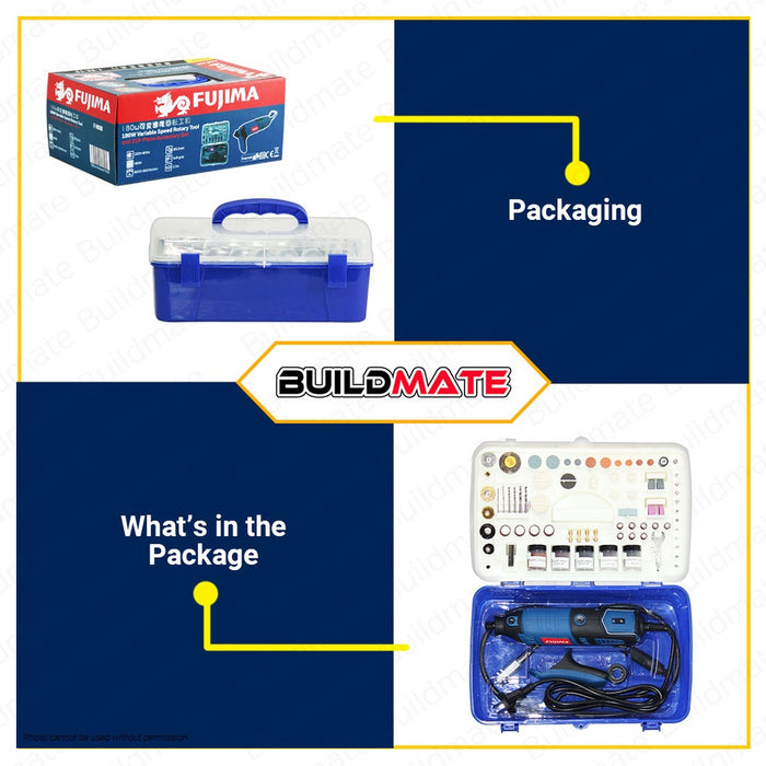 HOYOMA/FUJIMA JAPAN 218PC Variable Speed Rotary Die Grinder Tool Set with Case Dremel Type MD180B