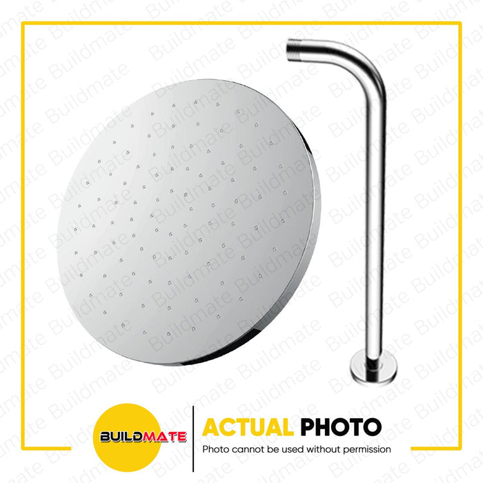 WATERHOUSE by POWERHOUSE Round Shower Head 8" with Arm Chrome •BUILDMATE• PHWH