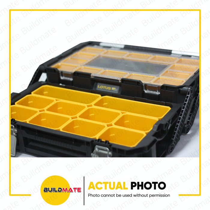 LOTUS X-CONNECT 2 Level Top Handle Cantilever Storage Organizer Tool Box LTXC15GCO •BUILDMATE•
