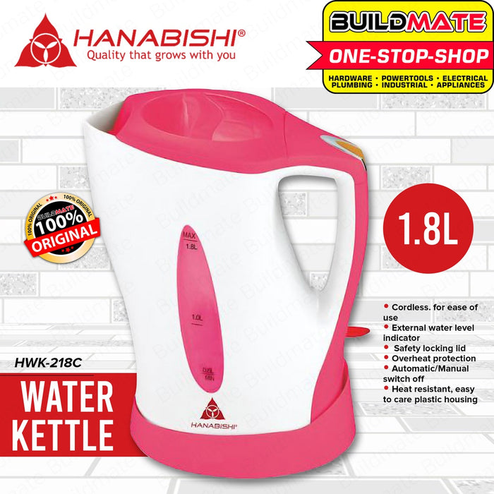 HANABISHI Cordless Water Electric Kettle 1.8L HWK-218C •BUILDMATE•