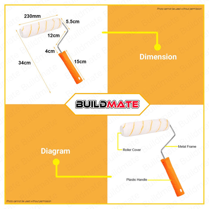 INGCO Cylinder Paint Brush Inner Wall 9" Acrylic Handle Super Select HRHT282302 •BUILDMATE• HT2