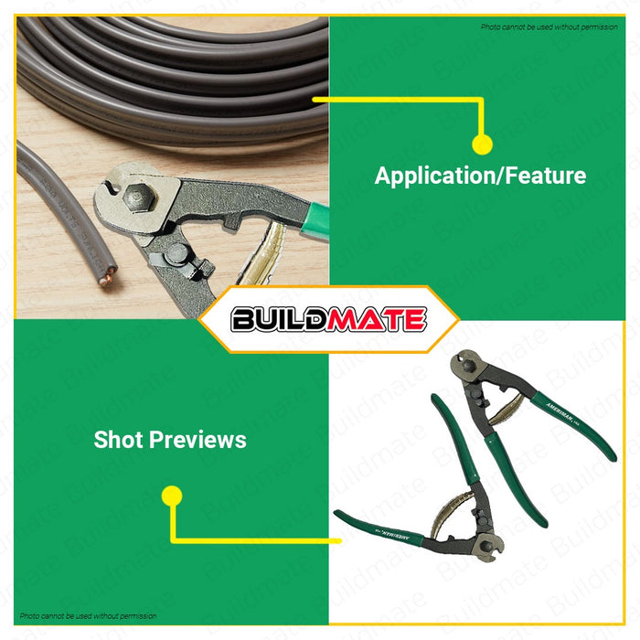 AMERIMAN Wire Rope Cutter Pliers Scissors 6.5" MP-625 •BUILDMATE•
