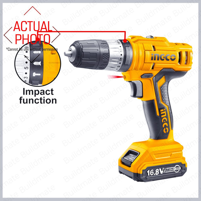 INGCO Lithium Ion Cordless Impact Drill 16.8V CIDLI1612 | 100% ORIGINAL & AUTHENTIC •BUILDMATE• ICPT