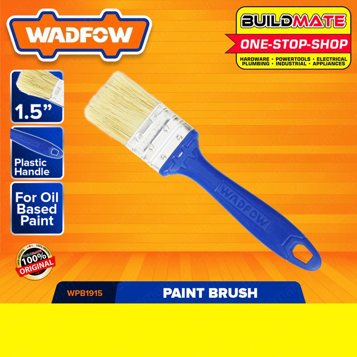 WADFOW Paint Brush For Oil-Based Paint 1" 1.5" & 2" Inch Plastic Handle SOLD PER PIECE BUILDMATE WHT