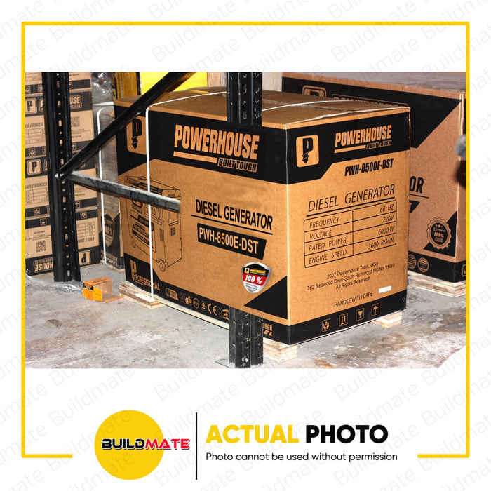 POWERHOUSE 6KVA Diesel Silent Type Generator w/ Battery Electric 100% COPPER PWH8500E-DST DBS •BUILDMATE• PHI