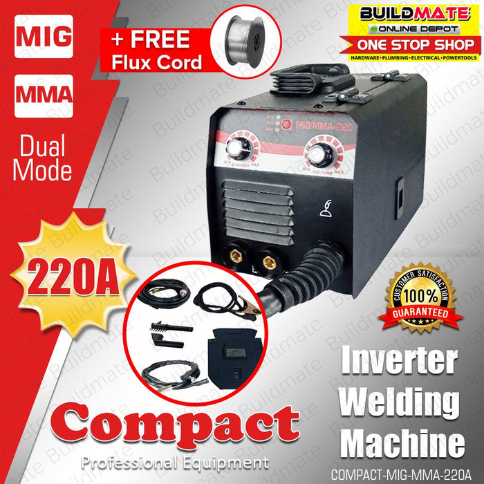 COMPACT JAPAN 220A MIG / MMA Dual Mode Portable Inverter Welding Machine MIG-MMA-220A +FREE