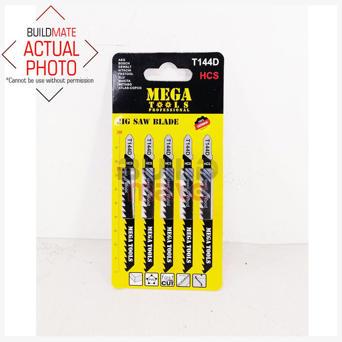 MEGA HCS Jigsaw Blade 5PCS/PAD FASTCUT Speed For Wood T144D •BUILDMATE•