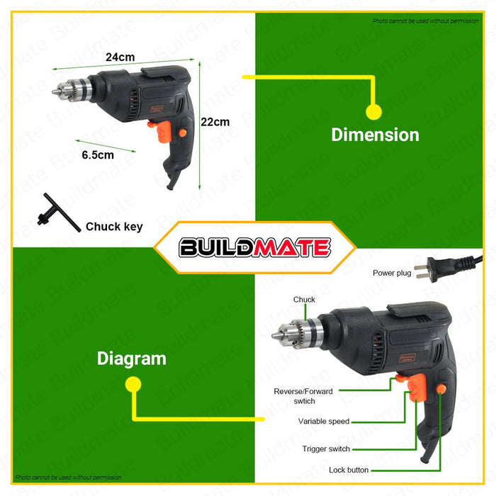HOYOMA Electric Drill HT-ED500 | ED550 •BUILDMATE•  HYMPT