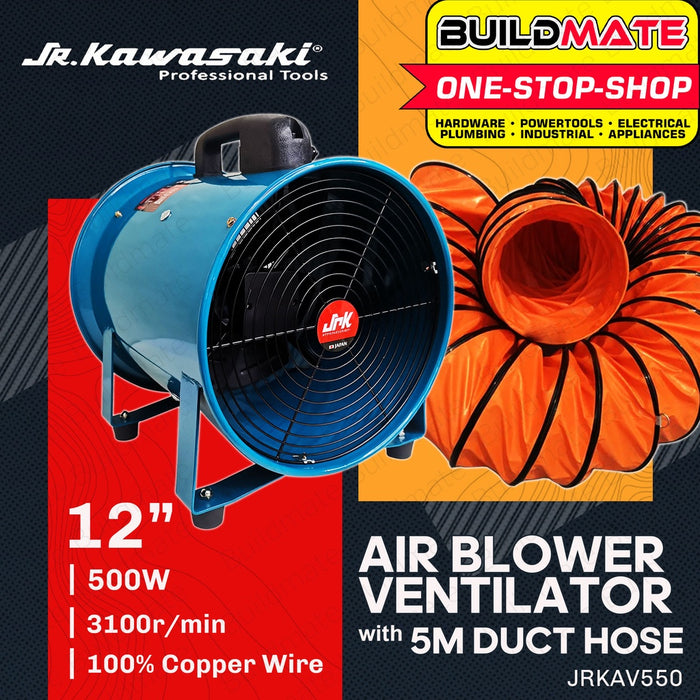 JR KAWASAKI 10" Inch | 12" Inch Air Ventilator Circulator Exhaust Fan With 5M Duct Hose 100% PURE COPPER •BUILDMATE•