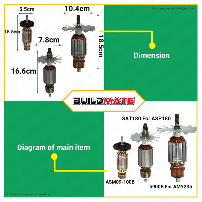 DCA SPARE PARTS ARMATURE SOLD PER PIECE  •BUILDMATE•