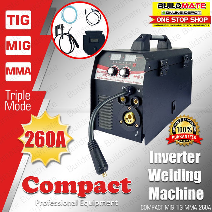 COMPACT JAPAN 260A MIG / TIG / MMA Triple Mode Portable Inverter Welding Machine MIGTIGMMA260A +FREE