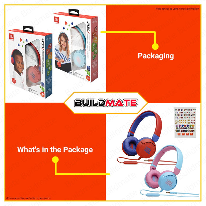 JBL Corded Headset On Ear Headphone Kids with Mic JR310 BLUE | RED SOLD PER PIECE •BUILDMATE•