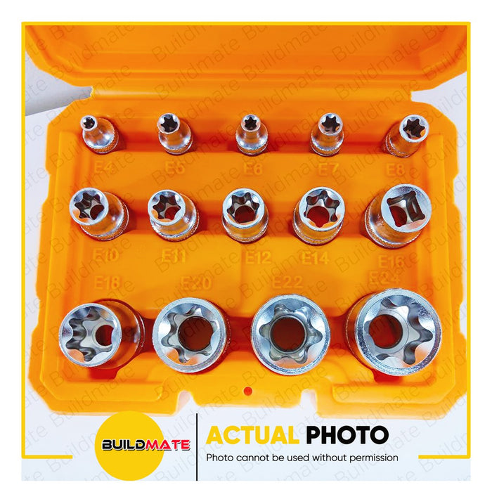 INGCO E-TYPE Socket Set 14PCS/SET HKTETS0114  •BUILDMATE• IHT