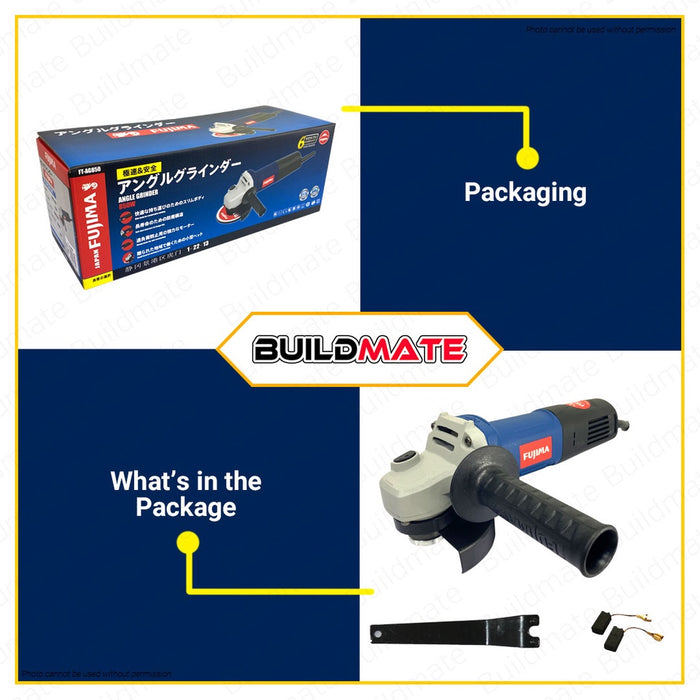 FUJIMA JAPAN Angle Grinder with Handle and FREE Carbon Brush  850W FT-AG850 •BUILDMATE•