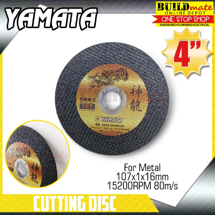 YAMATA 50PCS Cutting Disc 4" for Metal 107 x 1.0 x 16mm •BUILDMATE•