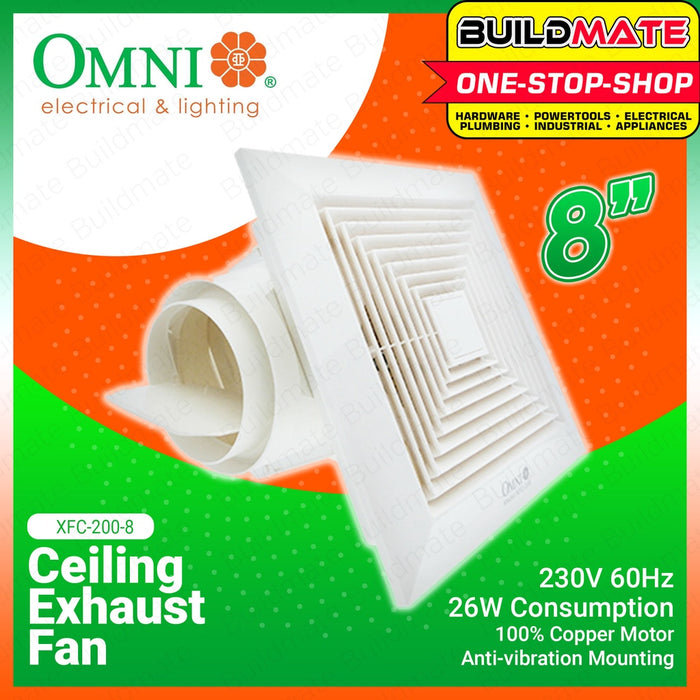 OMNI Ceiling Exhaust Fan 8" 26W XFC200-8 •BUILDMATE•