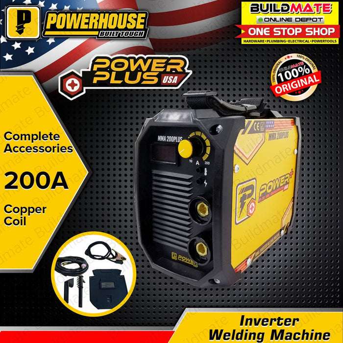 [COMBO] POWERHOUSE Power Plus Inverter Welding Machine 200A MMA200PLUS + Angle Grinder 900W PHCPT