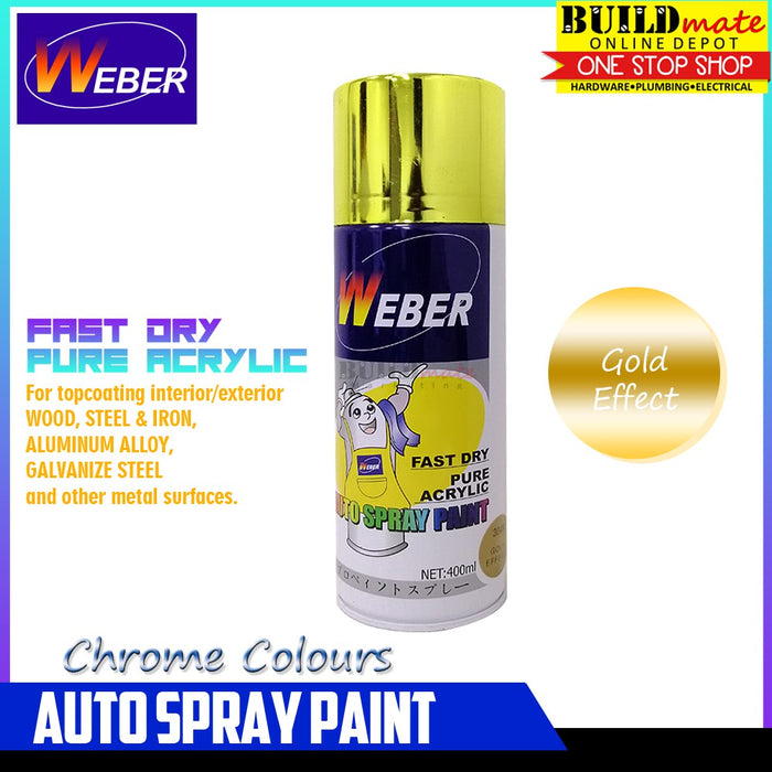 BUILDMATE Weber Auto Spray Paint 400ml Fast Drying Pure Acrylic Color Sprayer Paint Automotive Finishes SOLD PER PIECE