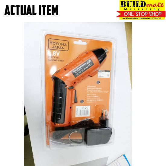 HOYOMA JAPAN Cordless Screwdriver Screw Driver BLISTER 4.8V with 12pcs Bits HT-CS4.8P •BUILDMATE•