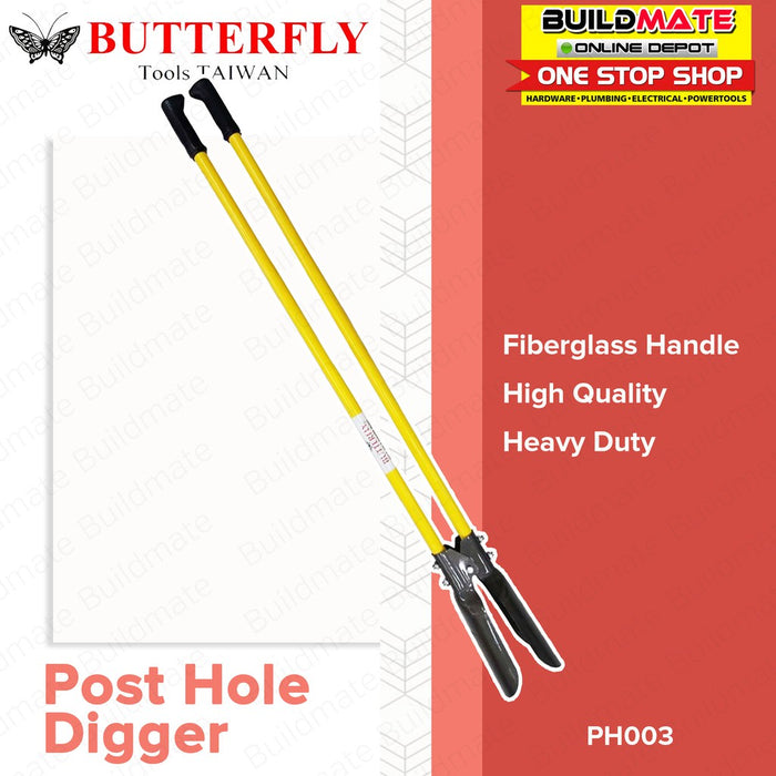 BUTTERFLY Post Hole Digger with Fiberglass Handle PH003 •BUILDMATE•