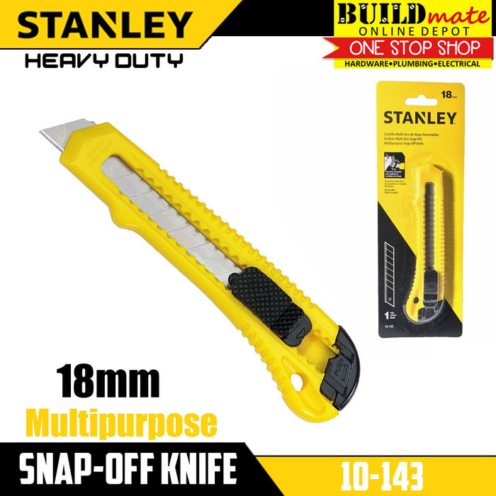 STANLEY Quick Point Snap Off Slide Button Utility Blade Knife 18mm 6-1/2" 10-151•BUILDMATE• SHT