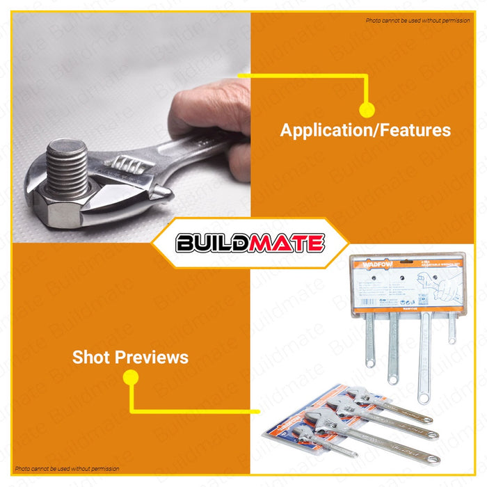 WADFOW 4PCS Adjustable Wrench Set 6", 8", 10" 12" Inch High Quality Drop Forged Steel WAW174K WHT