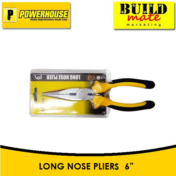 POWERHOUSE Long Nose Pliers  6" | 8" SOLD PER PIECE + FREE GLOVES •BUILDMATE• PHHT