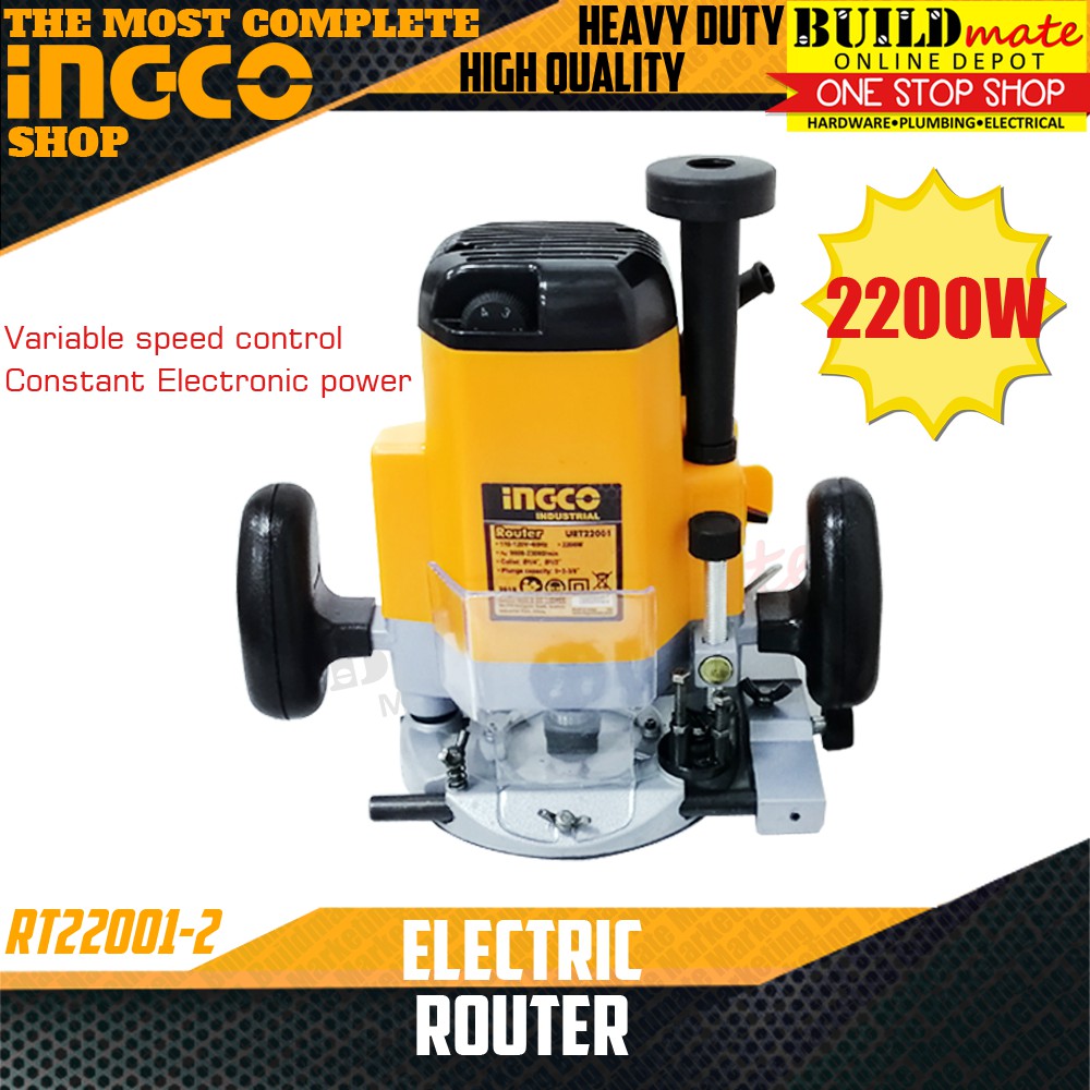 INGCO Electric Router 2200W RT22001-2 +FREE TAPEMEASURE & GLOVES IPT ...