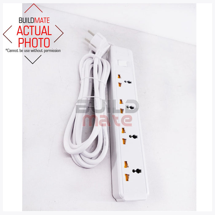 INGCO 4 Ways 3M Extension Cord Universal Socket Switch Overload Protection Power Strip HES23042V IHT