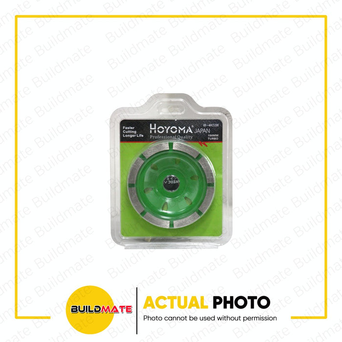 HOYOMA JAPAN Diamond Cup Wheel 4" 100mm S-RIM H-4022H •BUILDMATE• HYMHT