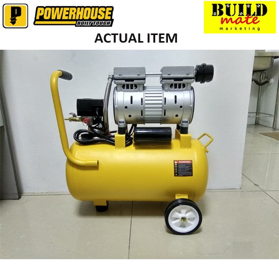 POWERHOUSE Air Compressor 24L 1/2HP Oil & Noise LESS •BUILDMATE• PHPT